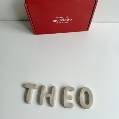 Nursery room letters air-dry pottery kit