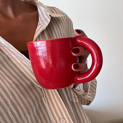 Ivory mug red