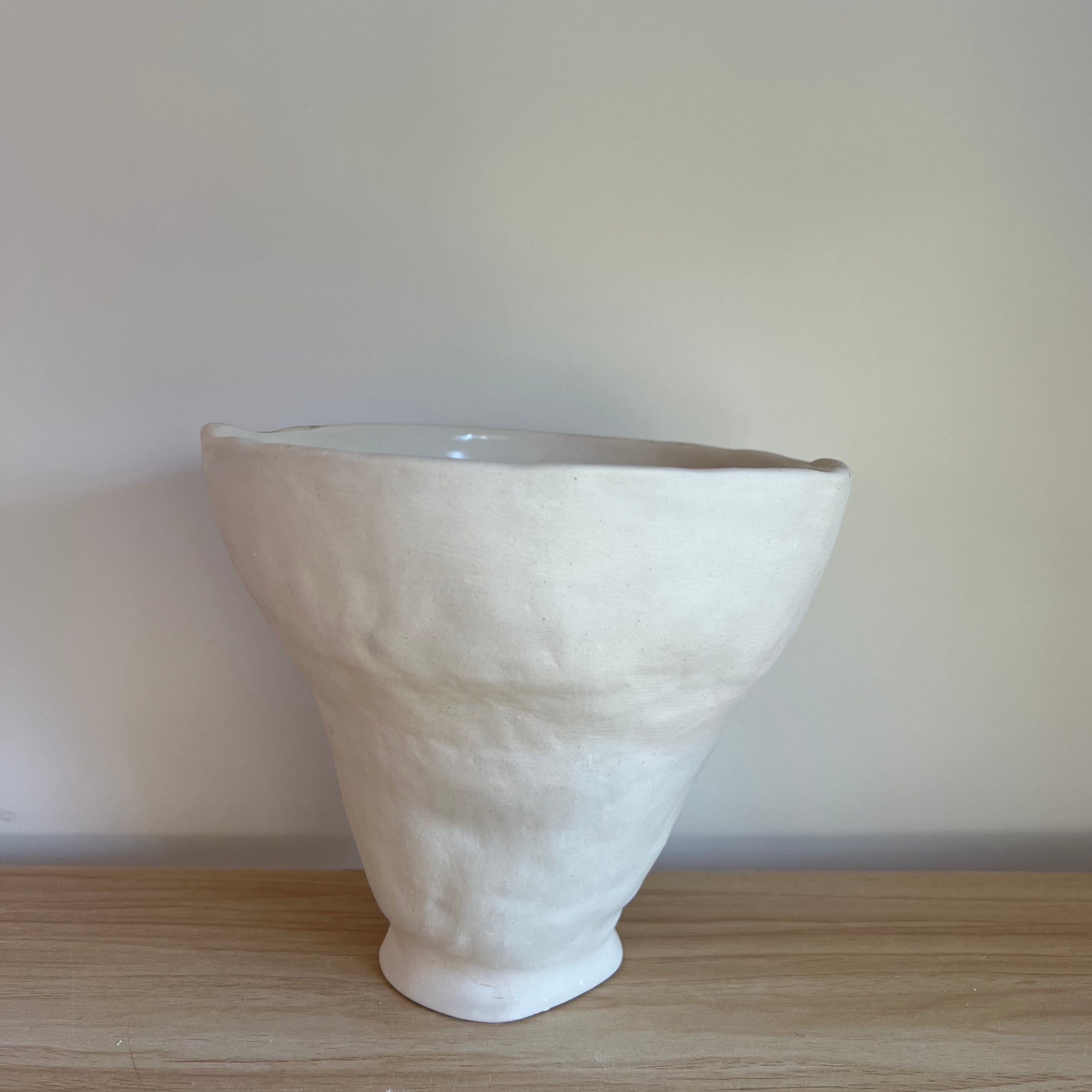 Ceramic white vase