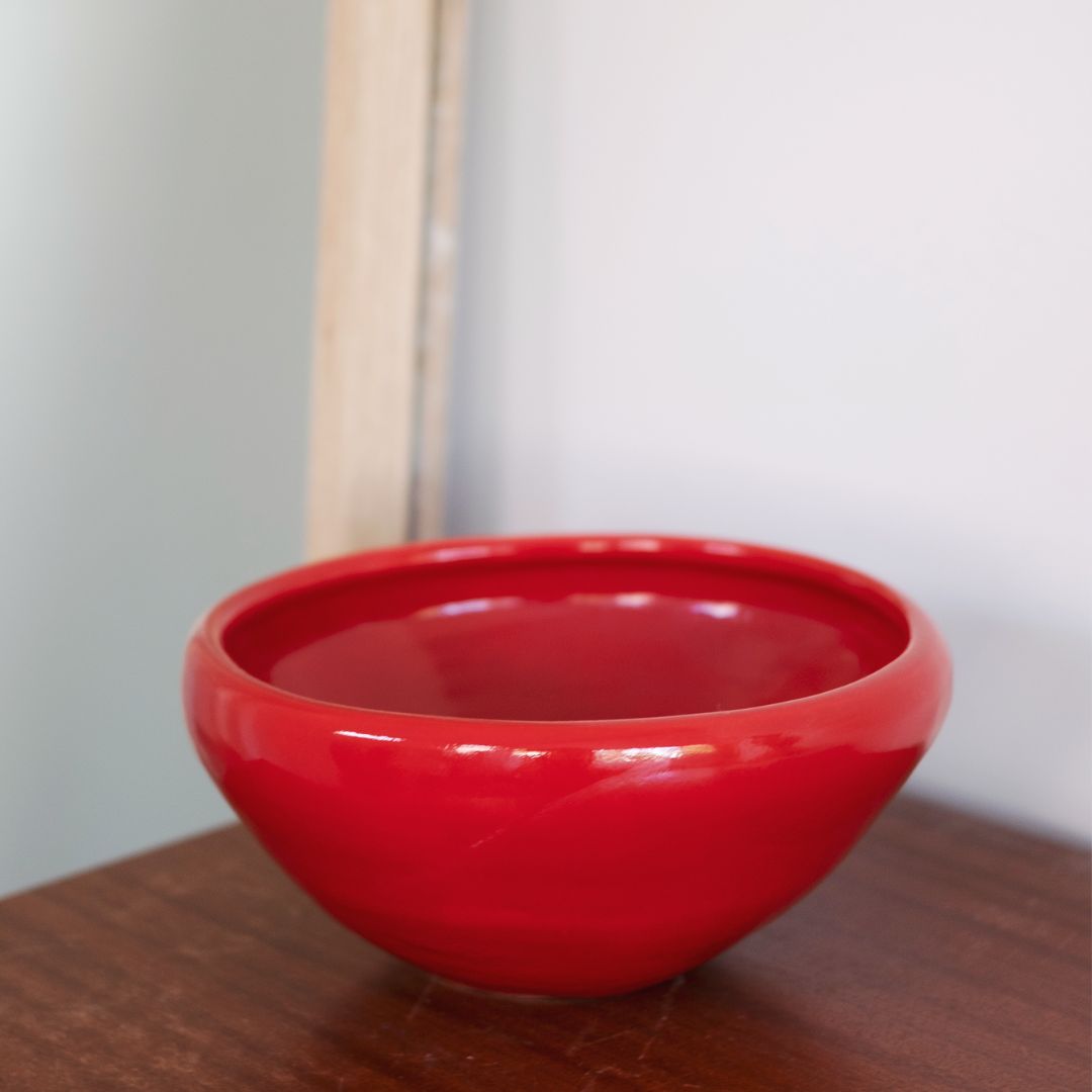 soft ceramic bowl red