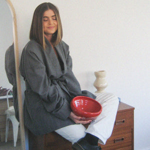 soft ceramic bowl red 2