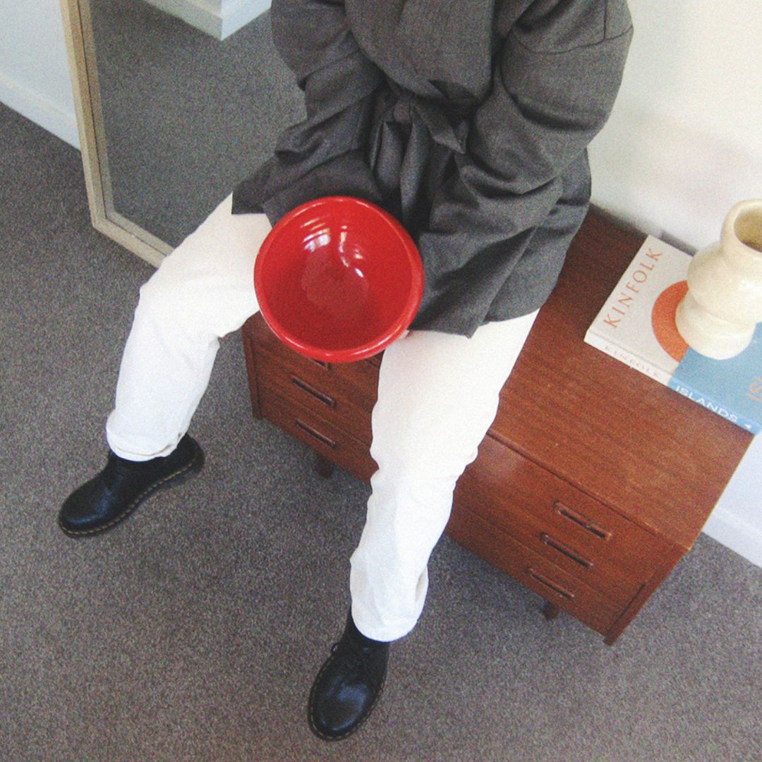 soft ceramic bowl red 3